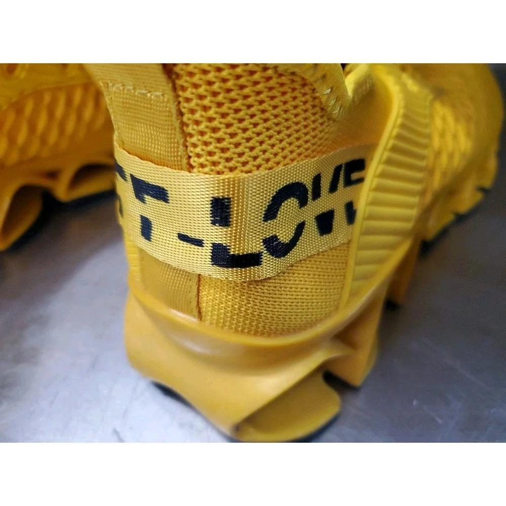 Yellow Men's Running Shoes Blade Non Slip Fashion Sneakers Mesh Soft US 11 EU 44